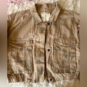 Linen bomber Anthropology Small LNWOT